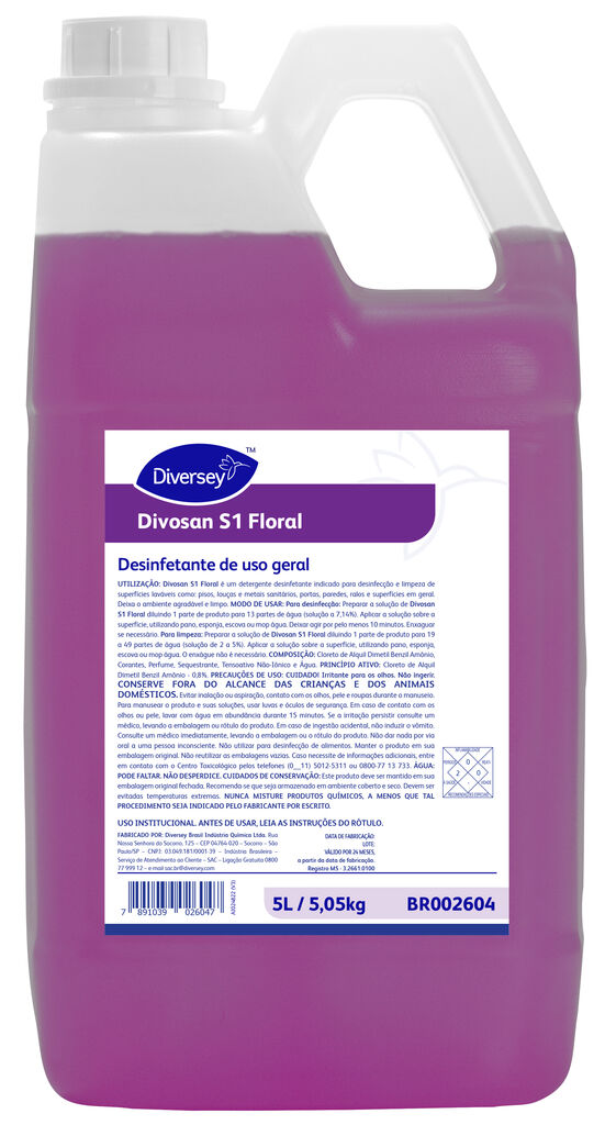 DIVOSAN S1 4x5L - DESINFETANTE DE USO GERAL
